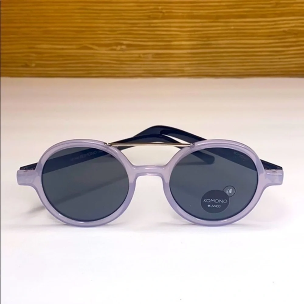 New KOMONO Vivien Violet / Black  Sunglasses purple round